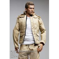 Thevoguehkcom mcs0170 Mens Fashion Design Khaki Set (Jacket, Vest, Trousers, Belt, Tactical Boots) for 16 Action Figure