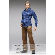 Thevoguehkcom mcs0148 Blue Brown Clothing Set Shirt+Pants+Belt+Shoes+Glasses for 1/6 Figure Fashion Royalty Homme