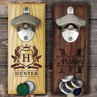 Theweddingpartystore Personalized Wall Mount Bottle Opener Magnetic, Wall Bottle Opener Magnet, Engraved Wall Mounted Bottle Opener with Magnet, Beer Gift