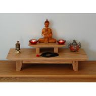 /Theyankeewoodsmith Solid oak table top meditation shrine with a removable pedestal.