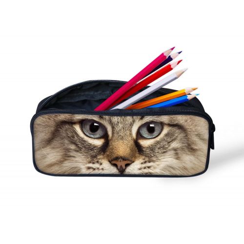  ThiKin Cute Cat Dog Animal Blue School Backpack For Boys Girls School Book Bags