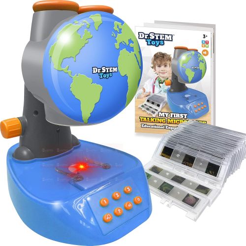  [아마존베스트]Thin Air Brands Dr. STEM Toys Talking Microscope, STEM Science Toy, Beginner Microscope for Kids with Twenty Prepared Slides, Sixty Specimen Images, and Color Booklet - View, Listen, and Learn, Ag