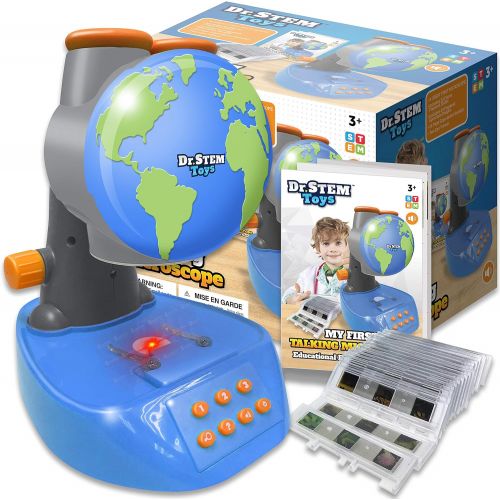  [아마존베스트]Thin Air Brands Dr. STEM Toys Talking Microscope, STEM Science Toy, Beginner Microscope for Kids with Twenty Prepared Slides, Sixty Specimen Images, and Color Booklet - View, Listen, and Learn, Ag