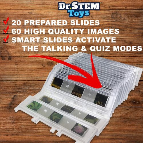  [아마존베스트]Thin Air Brands Dr. STEM Toys Talking Microscope, STEM Science Toy, Beginner Microscope for Kids with Twenty Prepared Slides, Sixty Specimen Images, and Color Booklet - View, Listen, and Learn, Ag