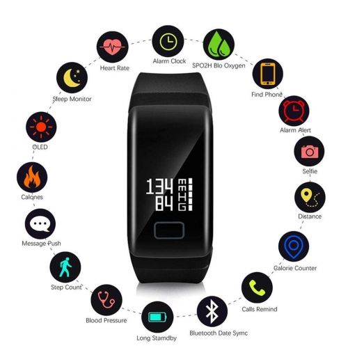  ThinIce Fitness Tracker, Fitness Watch Waterproof Pedometer Activity Tracker with Heart Rate Monitor Multiple Sports Mode Sleep Monitor Step Counter Calorie Stop Watch Alarms for M