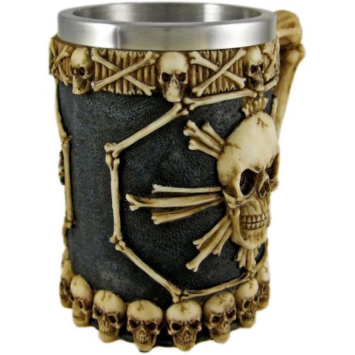  [아마존베스트]Things2Die4 Cool Ossuary Skull Beer Stein Tankard Skulls