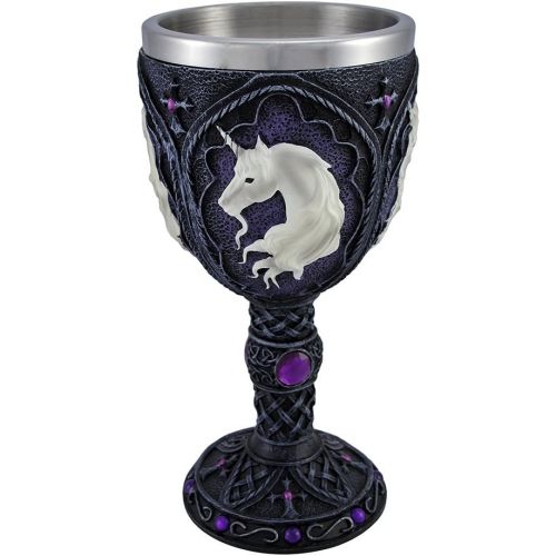  [아마존베스트]Things2Die4 Medieval Renaissance Wine Goblet Gemstone Chalice Cup (Unicorn - Purple)