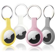 ThingsBag 4 Pack Silicone Case for Airtags with Keychain, Protective Cover for Apple Air tag Key Finder Tracker, Pet Dog Itag Collar Necklace, Airtag Accessories Holder
