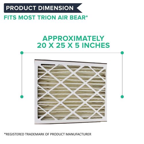  Crucial Air Trion Air Bear Filter 255649-102 Pleated Furnace Air Filter 20x25x5 MERV 8