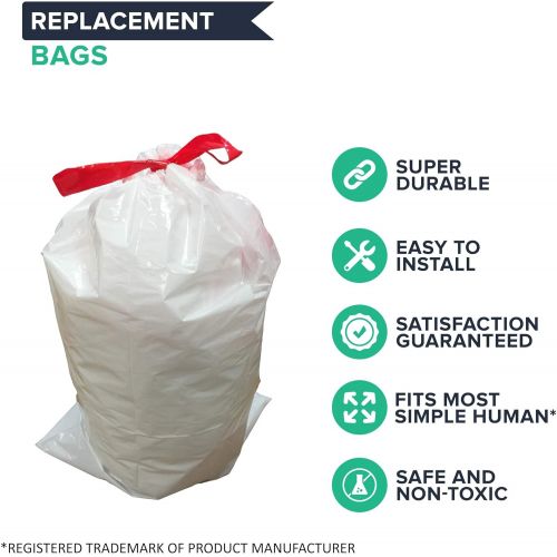  [아마존베스트]Think Crucial 10PK Durable Garbage Bags Fit Simplehuman Size D, 20L / 5.2 Gallon