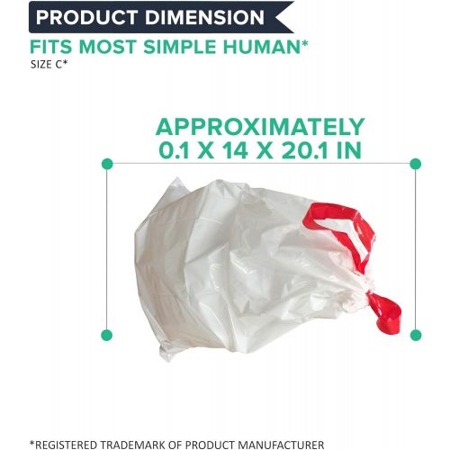  [아마존베스트]Think Crucial Durable Garbage Bags Fit Simplehuman Size C, 10-12L / 2.6-3.2 Gallon (20 Pack)