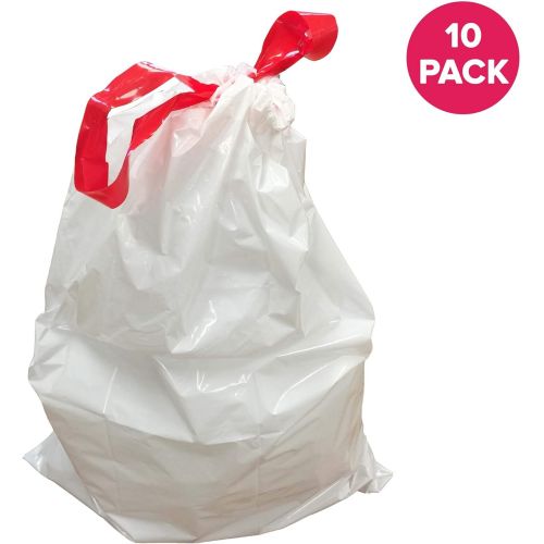  [아마존베스트]Think Crucial 10PK Durable Garbage Bags Fit Simplehuman Size B, 6L / 1.6 Gallon