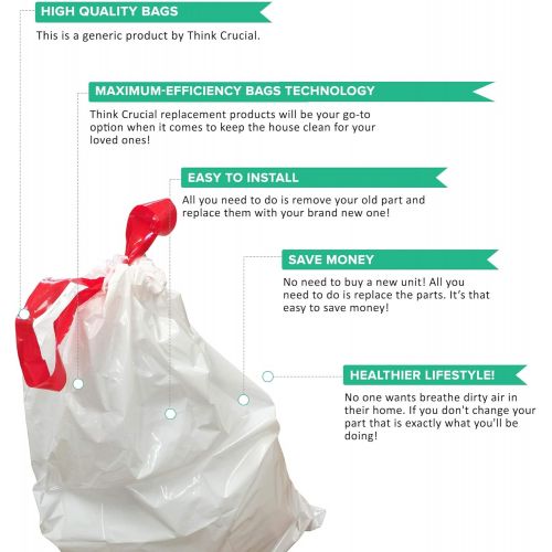  [아마존베스트]Think Crucial 10PK Durable Garbage Bags Fit Simplehuman Size B, 6L / 1.6 Gallon