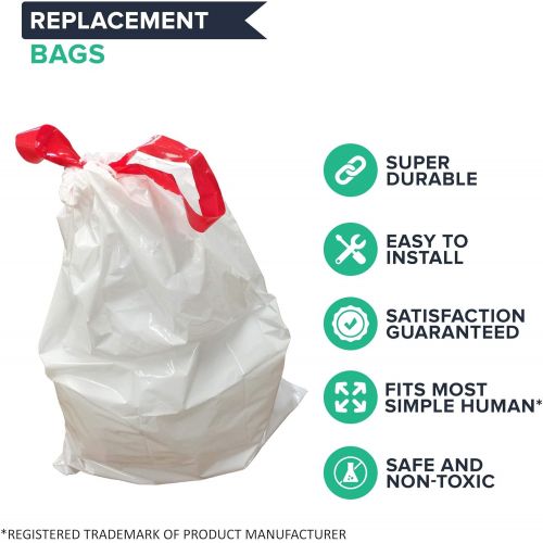  [아마존베스트]Think Crucial 10PK Durable Garbage Bags Fit Simplehuman Size B, 6L / 1.6 Gallon