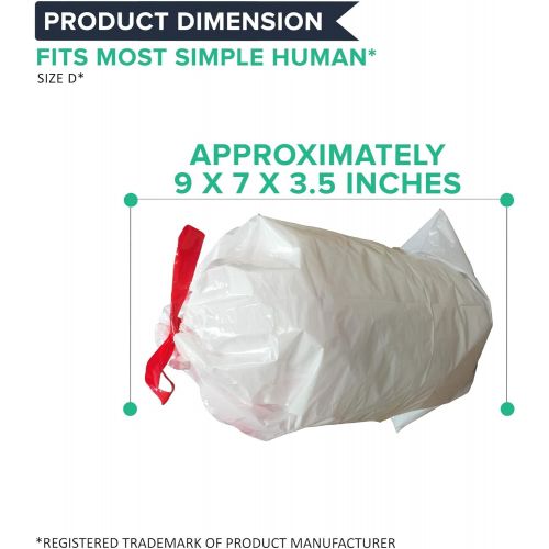  Think Crucial Durable Garbage Bags Fit Simplehuman Size D, 20L / 5.2 Gallon (100)