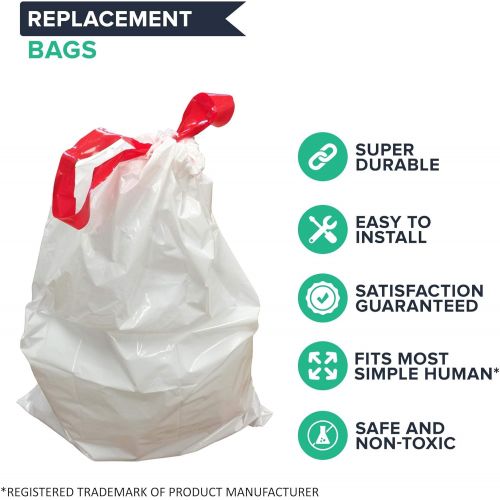  Think Crucial 100PK Durable Garbage Bags Fit Simplehuman Size C, 10-12L / 2.6-3.2 Gallon