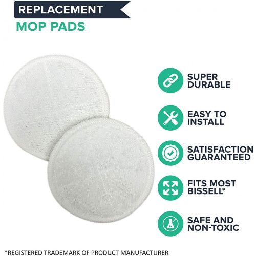  Think Crucial Replacement Mop Pads Compatible with Bissell Part # 2124, 2039 & Models Spinwave Perfect for Home and Office Use - Bulk (8 Pack)