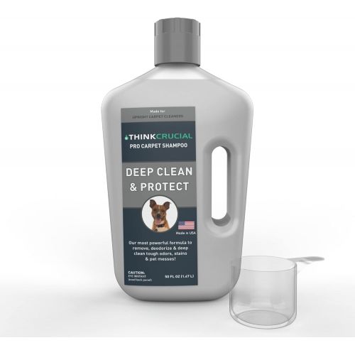  Think Crucial Carpet Cleaning Shampoo ? MADE IN USA ? Upright Carpet Cleaning Concentrated Solution, Fits Upright Carpet Machine Cleaners Including Bissell, Hoover & Rug Doctor, 50