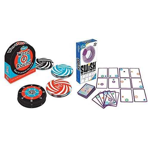  ThinkFun Word A Round Game - Award Winning Fun Card Game for Age 10 and Up Where You Race to Unravel The Word & Swish - A Fun Transparent Card Game and Toy of The Year Nominee for