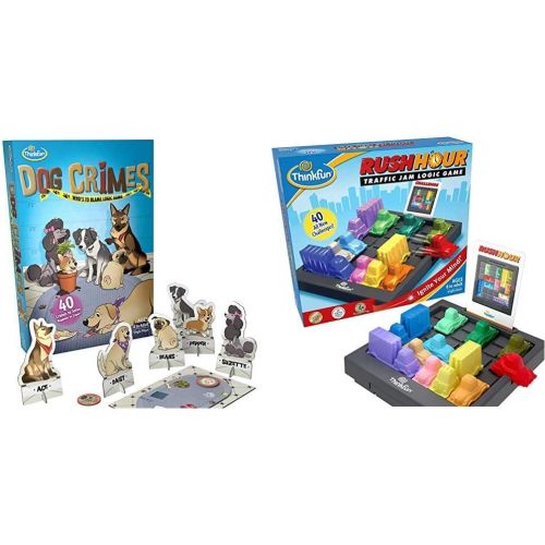  ThinkFun Dog Crimes Logic Game and Brainteaser for Boys and Girls Age 8 and Up & Rush Hour Traffic Jam Brain Game and STEM Toy for Boys and Girls Age 8 and Up