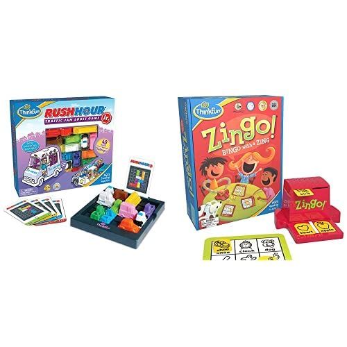  ThinkFun Rush Hour Junior Traffic Jam Logic Game and STEM Toy for Boys and Girls Age 5 and Up & Zingo Bingo Award Winning Preschool Game for Pre-Readers and Early Readers Age 4 and