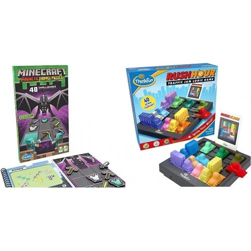  ThinkFun Minecraft Magnetic Travel Puzzle Logic Game & STEM Toy & Rush Hour Traffic Jam Brain Game and STEM Toy for Boys and Girls Age 8 and Up ? Tons of Fun with Over 20 Awards Wo