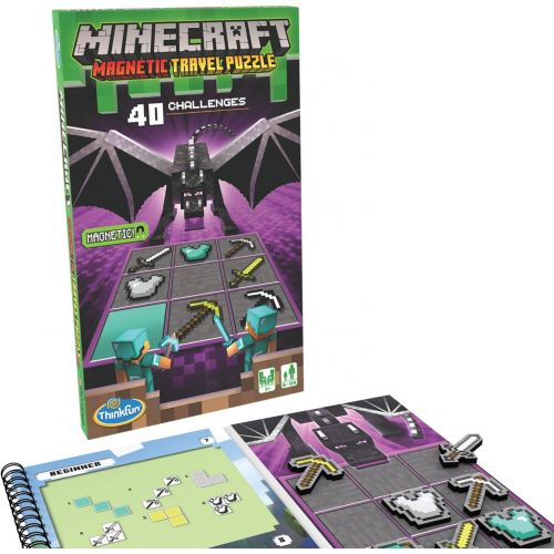  ThinkFun Minecraft Magnetic Travel Puzzle Logic Game & STEM Toy & Rush Hour Traffic Jam Brain Game and STEM Toy for Boys and Girls Age 8 and Up ? Tons of Fun with Over 20 Awards Wo