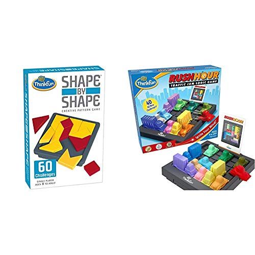  ThinkFun Shape by Shape Creative Pattern Logic Game for Age 8 to Adult & Rush Hour Traffic Jam Brain Game and STEM Toy for Boys and Girls Age 8 and Up ? Tons of Fun with Over 20 Aw