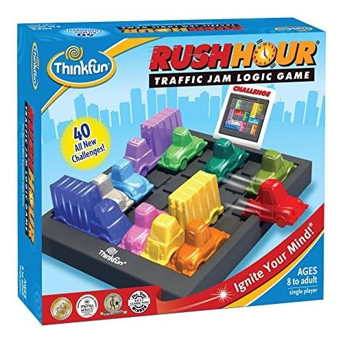  Think Fun Rush Hour Traffic Jam Logic Game and STEM Toy for Boys and Girls Age 8 and Up - Tons of Fun with Over 20 Awards Won, International for Over 20 Years