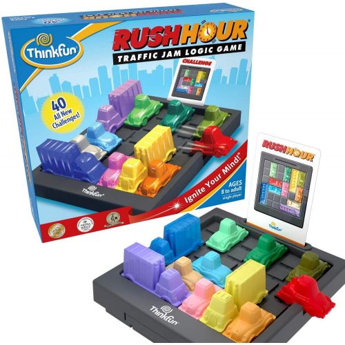  [아마존베스트]Think Fun Rush Hour Traffic Jam Logic Game and STEM Toy for Boys and Girls Age 8 and Up - Tons of Fun with Over 20 Awards Won, International for Over 20 Years