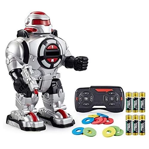  Think Gizmos TG542-VR RoboShooter Remote Control Robot - with Voice Recording, Fires Discs, Plays Music & Dances