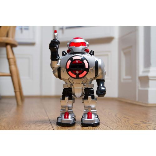  Think Gizmos TG542-VR RoboShooter Remote Control Robot - with Voice Recording, Fires Discs, Plays Music & Dances