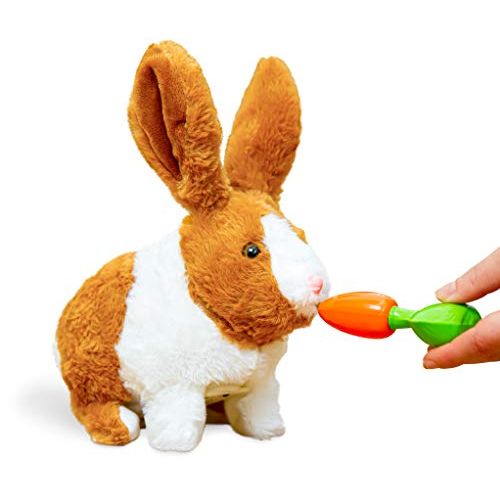  [아마존베스트]Think Gizmos Interactive Electronic Pet Rabbit Toy for Boys & Girls Aged 3 4 5 6 7 8  Electronic Pet Toy Rabbit with Sounds & Movement  Life Like Play Animal Toy  TG813