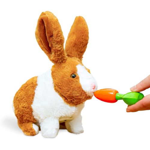  [아마존베스트]Think Gizmos Interactive Electronic Pet Rabbit Toy for Boys & Girls Aged 3 4 5 6 7 8  Electronic Pet Toy Rabbit with Sounds & Movement  Life Like Play Animal Toy  TG813