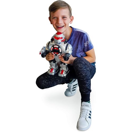  [아마존베스트]Think Gizmos TG542-VR RoboShooter Remote Control Robot for Kids - Fun Toy Robot with Voice Recording, Fires Discs, Plays Music & Dances. Awesome RC Robot Toy for Boys and Girls