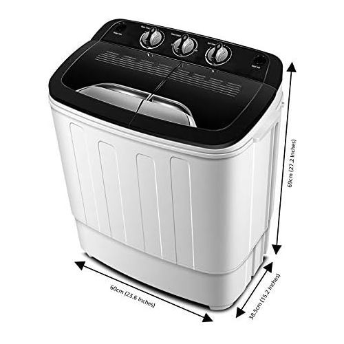  Think Gizmos Portable Washing Machine TG23 - Twin Tub Washer Machine with Wash and Spin Cycle Compartments by ThinkGizmos (Trademark Protected)