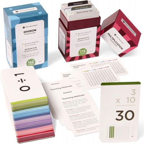  Think Tank Scholar 335 Multiplication and Division Flash Cards | All Facts 0-12 | Best for Kids in 3rd, 4th, 5th & 6th Grade