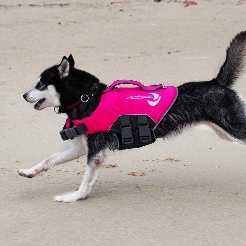  ThinkPet Dog Life Jacket, Reflective Lifesaver with Rescue Handle, Adjustable Floating Vest,High Buoyancy Aid Dog Saver