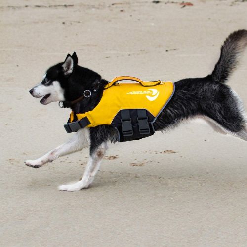  ThinkPet Dog Life Jacket, Reflective Lifesaver with Rescue Handle, Adjustable Floating Vest,High Buoyancy Aid Dog Saver