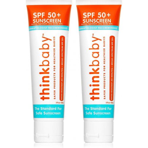  [아마존베스트]Thinkbaby Safe Sunscreen SPF 50+ (3 Ounce) (2 Pack)