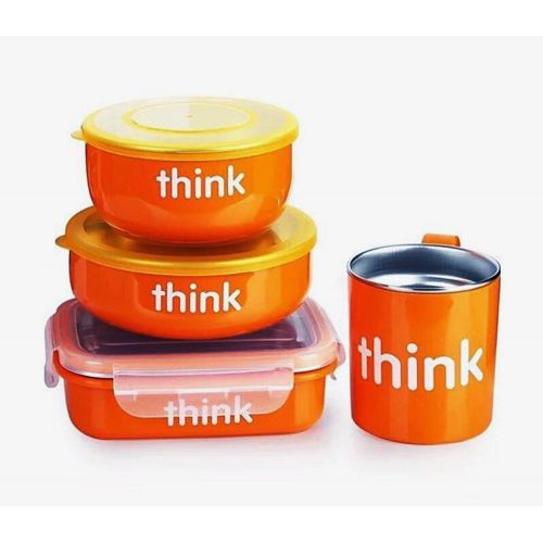  [아마존베스트]Thinkbaby Complete BPA Free Feeding Set (Orange)