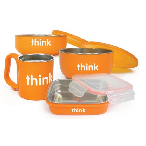  [아마존베스트]Thinkbaby Complete BPA Free Feeding Set (Orange)