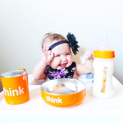  [아마존베스트]Thinkbaby Complete BPA Free Feeding Set (Orange)