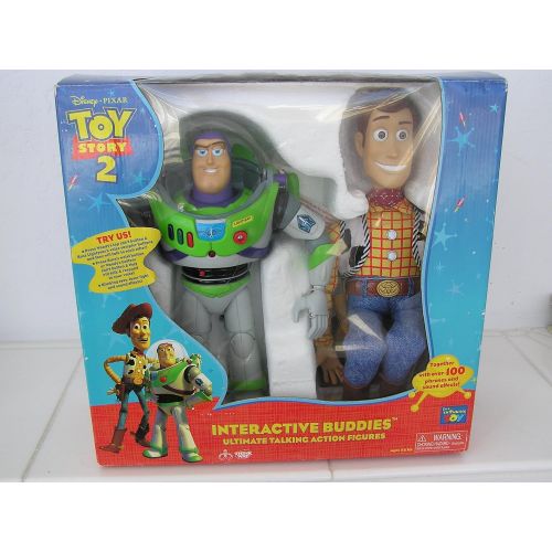  Disney Pixar Toy Story 2 Buzz And Woody Interactive Figures. Ultimate Talking Action Figures. Together With Over 100 Phrases And Sound Effects. by Thinkway Toys