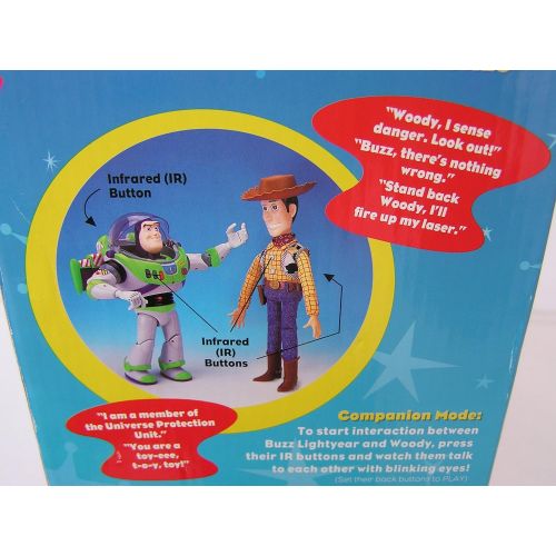 Disney Pixar Toy Story 2 Buzz And Woody Interactive Figures. Ultimate Talking Action Figures. Together With Over 100 Phrases And Sound Effects. by Thinkway Toys