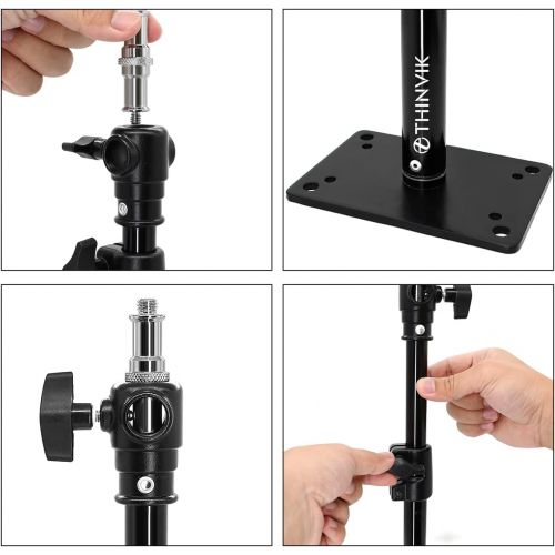  [아마존베스트]Thinvik Photography Camera Lighting Wall Mount Boom Arm Light Stand Extended 14-22/35-55cm with 1/4 & 3/8 Adapter for Vertical Horizontal Mounting - Aluminum Alloy Skeleton