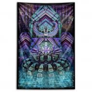 Third Eye Tapestries Blue Lotus” Wall Tapestry by Dima Yastronaut - Psychedelic Art Tapestry - Hanging Modern Art Tapestry