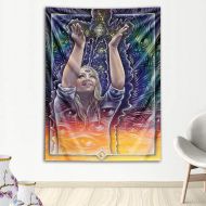 Third Eye Tapestries The Fool Card” Wall Tapestry by Emily Kell - Psychedelic Art Tapestry - Hanging Modern Art Tapestry (40x53)