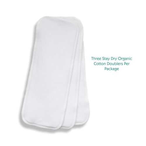  Thirsties Reusable Stay Dry Organic Cotton Cloth Diaper Doubler, Large (3 Pack)