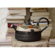 This vessel is an unique piece of art. It is whee Handmade Pottery Teapot - Ceramic Tea Kettle - Earthen Tea Pot - Wheel Thrown Hand Painted Pot - Tea Maker - Functional Designer Pottery: Kitchen & Dining